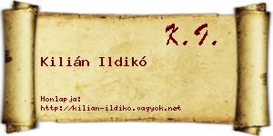 Kilián Ildikó névjegykártya